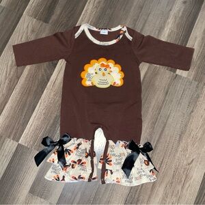 Baby Boutique Thanksgiving Romper 0/3m